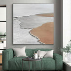 “White & Brown Minimalist Shapes” - Minimalist Abstract Painting On Canvas PS0406