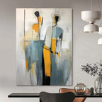 “Abstract Figure Duo” - Contemporary Abstract Painting On Canvas PT2232