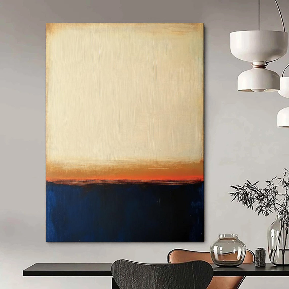 “Yellow - Brown - Blue Gradient Abstract” - Color - Field Painting On Canvas PT1951