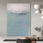 “Soft Blue and Grey Abstract Horizon” - Serene Abstract Painting On Canvas DS354