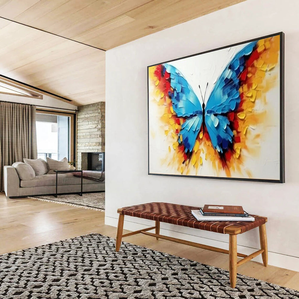 “Vibrant Textured Butterfly” - Impasto Oil Painting on Canvas PT1507