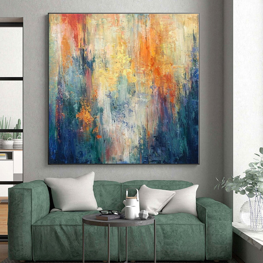 “Colorful Vertical Streaks Abstract” - Abstract Painting On Canvas PS0416