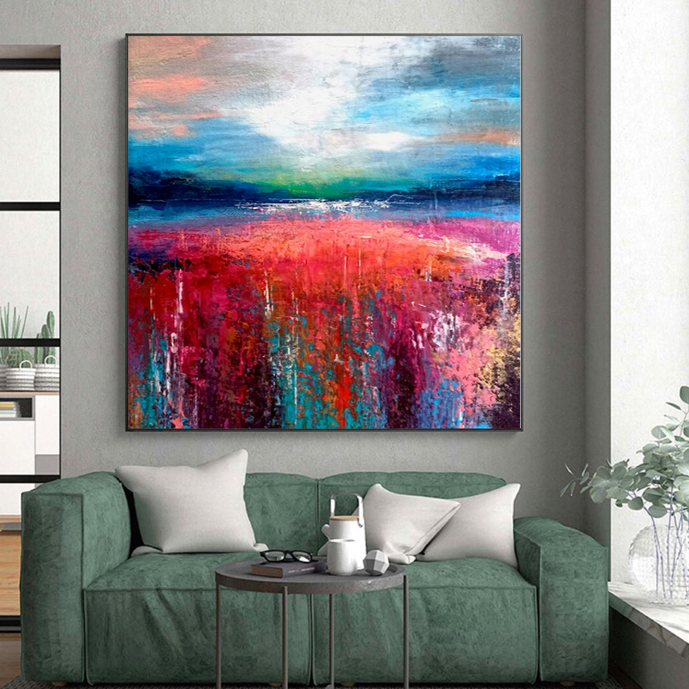 “Vibrant Field Abstract” - Abstract Landscape - Inspired Painting On Canvas PS0012