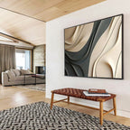“3D Curved Abstract” - Sculptural Abstract Art On Canvas DKS523