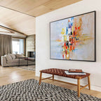 “Colorful Urban Abstract” - Vibrant Cityscape Painting On Canvas PT180