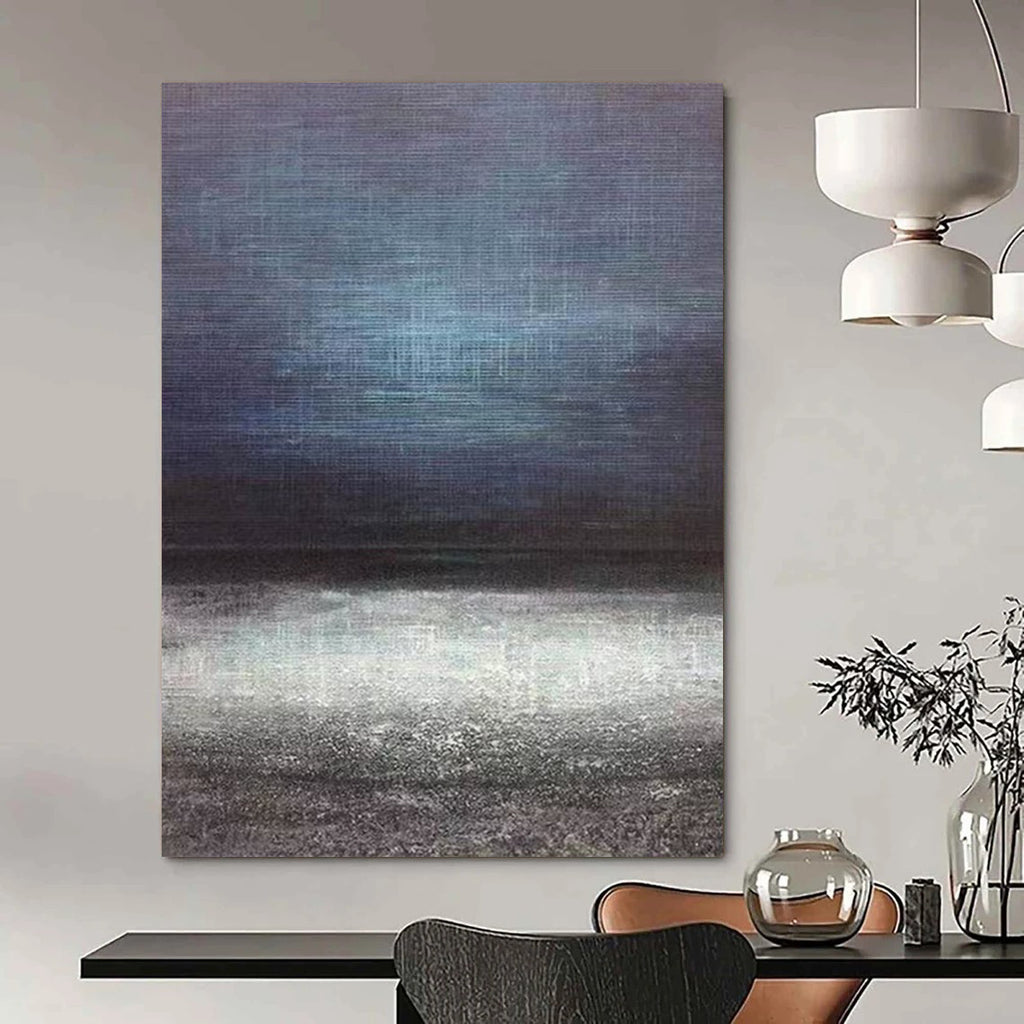 “Dark Tones Minimalist Landscape” - Deep Shades with a Calming Horizon Painting On Canvas DS259