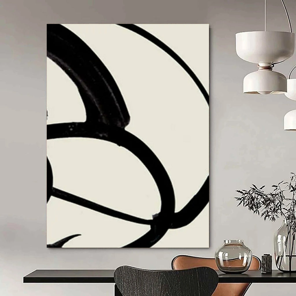 “Black Loops” - Abstract Calligraphy - Inspired Painting On Canvas PT2318