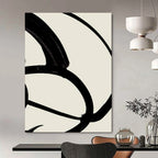 “Black Loops” - Abstract Calligraphy - Inspired Painting On Canvas PT2318