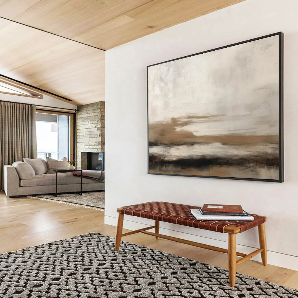 Layered Earth Tones - Textured Landscape Painting On Canvas DKS332