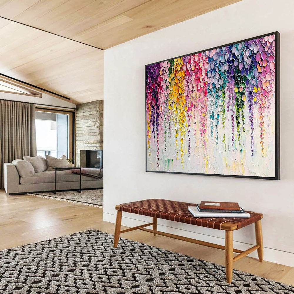 “Colorful Raindrop - Like Circles” - Abstract Drip Art - Painting On Canvas PT1768