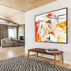“Dynamic Red - Yellow Abstract” - Energetic Abstract Painting On Canvas DKS400
