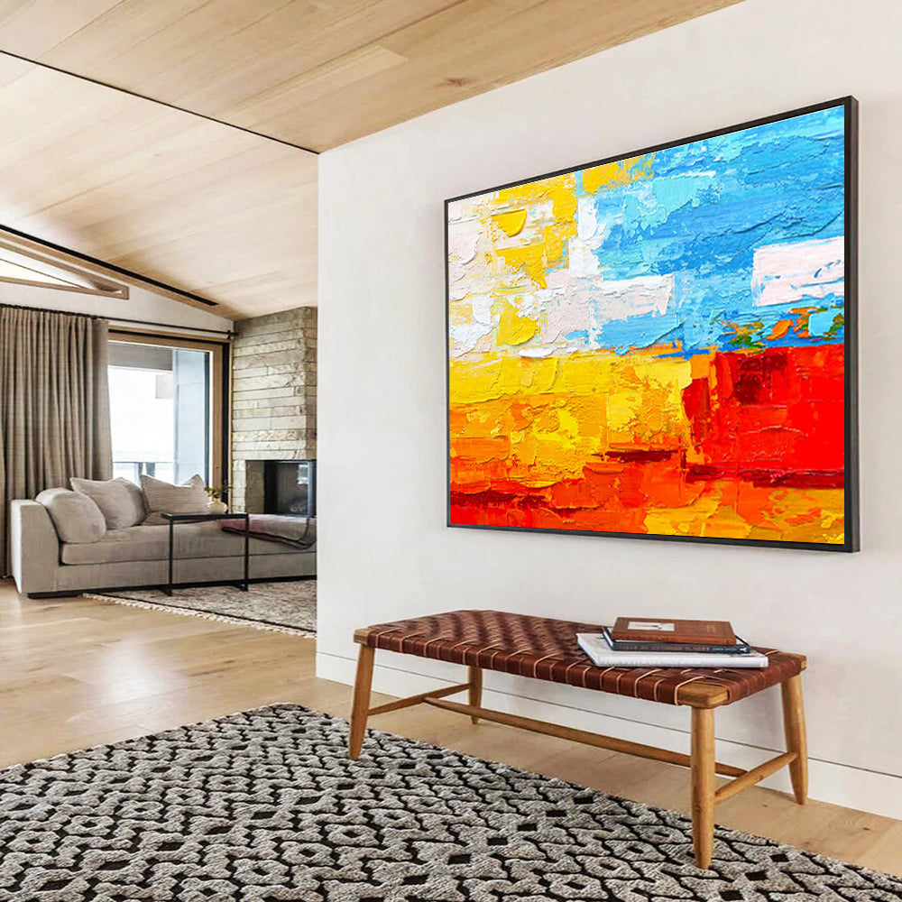 “Pink, Purple, and Blue Abstract Dusk” Abstract Painting On Canvas DKS270