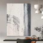 “Linear Textures: Gray, White Abstract” - Subtle Abstract Painting On Canvas DS399