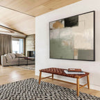 Soft Color Blocks with Black Accents - Modern Abstract Painting On Canvas DKS328