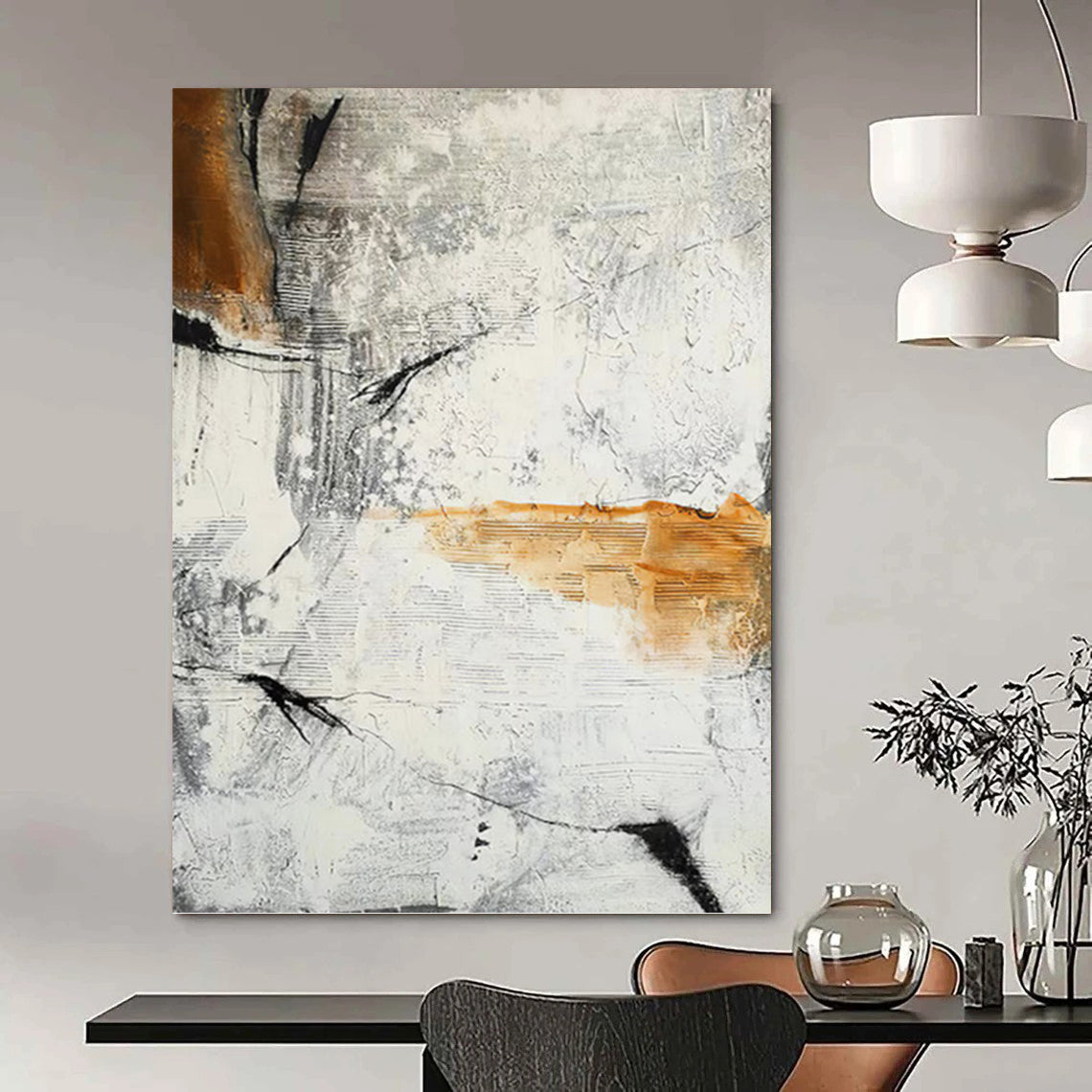 “Monochrome Abstraction” - Gray, Black, Brown Textured Abstract Painting On Canvas PT1457
