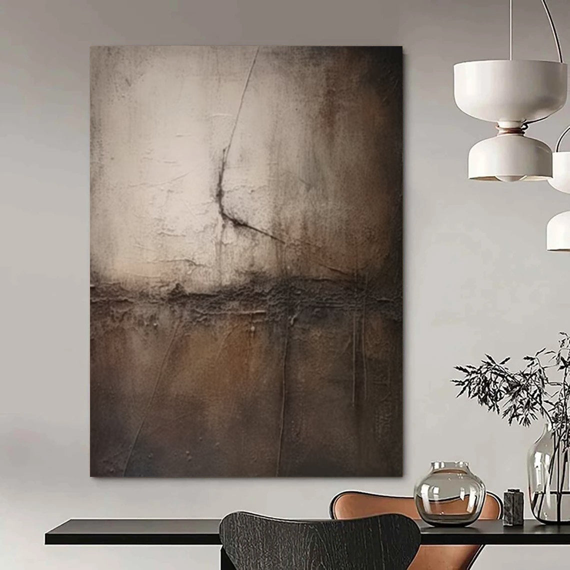 “Dark Textured Abstract” - Moody Abstract Painting On Canvas DS357