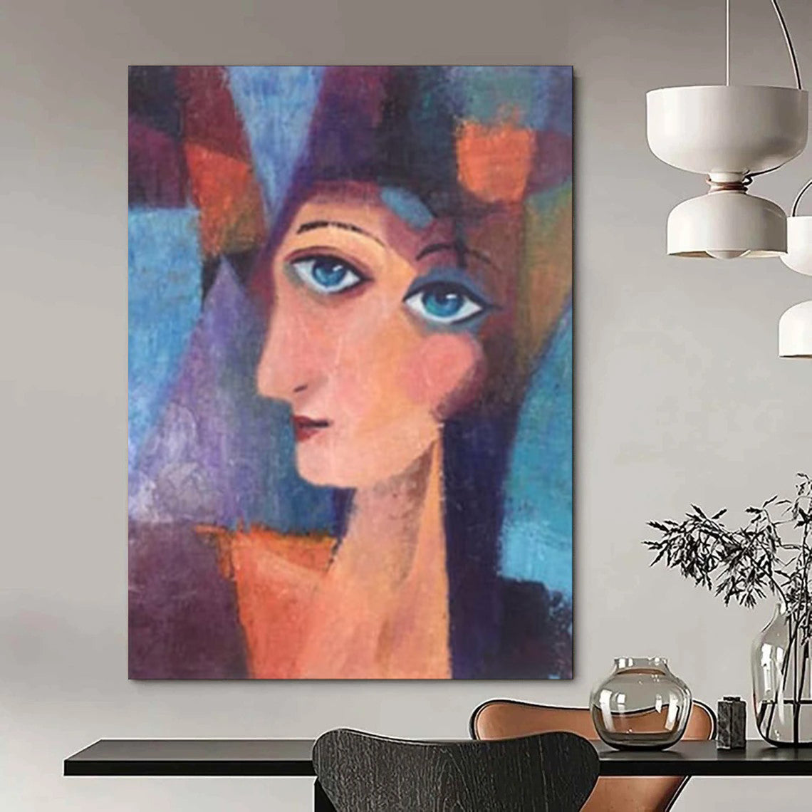 “Cubist Woman’s Portrait” - Cubist Painting On Canvas PT1997