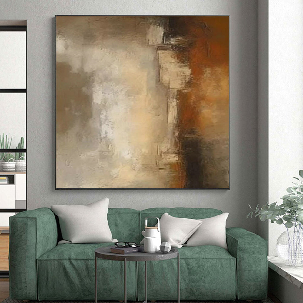 “Neutral Abstract Gradient” - Brown, Beige, Gray Abstract Gradient Painting PS0599