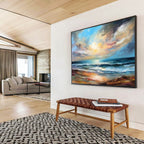 “Serene Seaside Sunset” - Impressionistic Landscape Painting On Canvas PT1594
