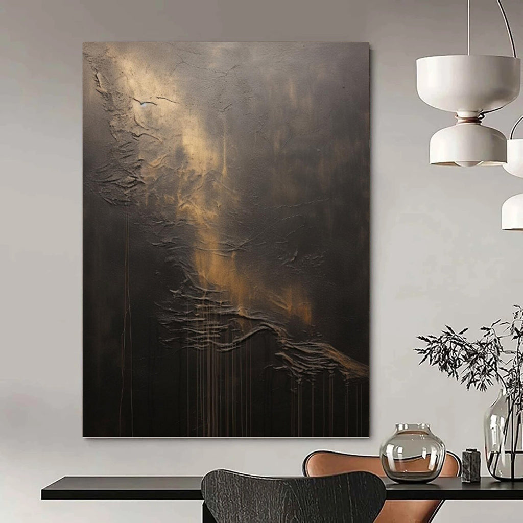 “Dark Textured Abstract” - Abstract, Dramatic - Styled Painting On Canvas PT1663