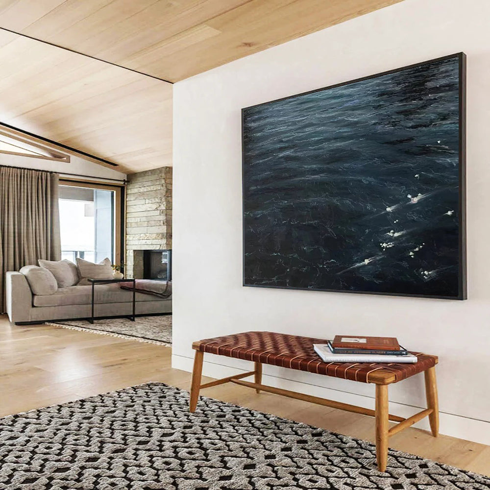 “Dark Blue Ocean Waves” - Realistic Seascape Painting On Canvas PT263