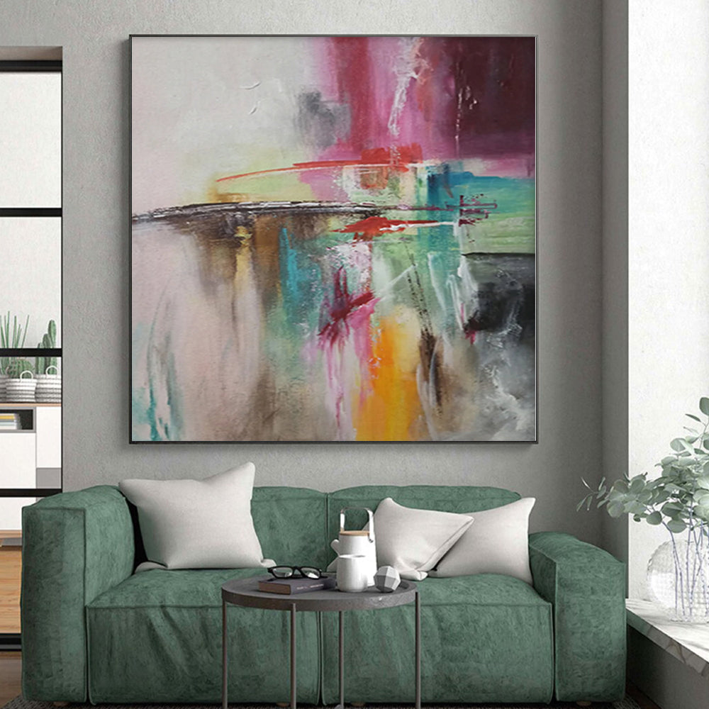 “Color Clash Abstract” - Modern Abstract Painting On Canvas PS0056