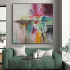“Color Clash Abstract” - Modern Abstract Painting On Canvas PS0056