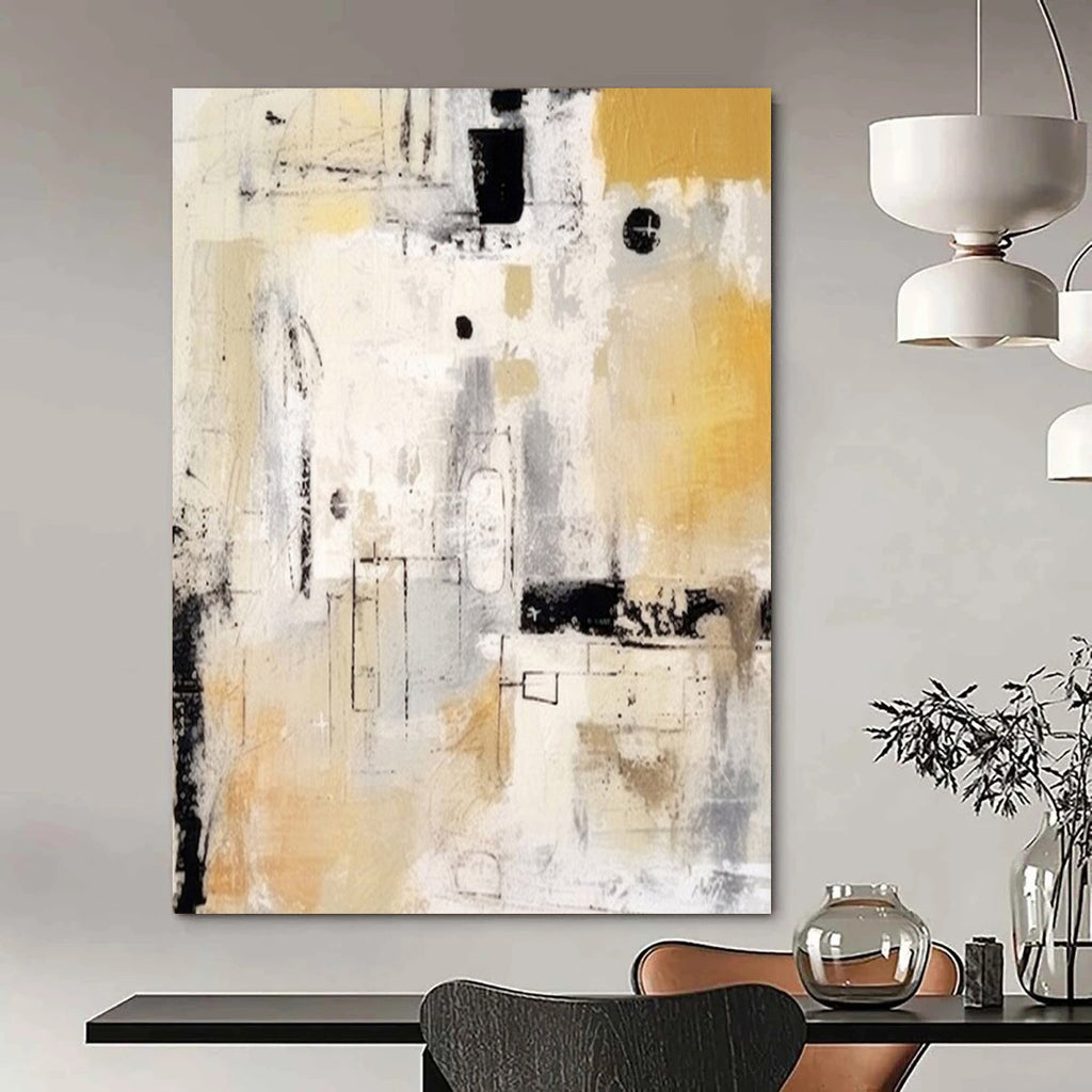 Neutral Shapes, "Subtle Structure" – Abstract Geometric Painting On Canvas PS1035