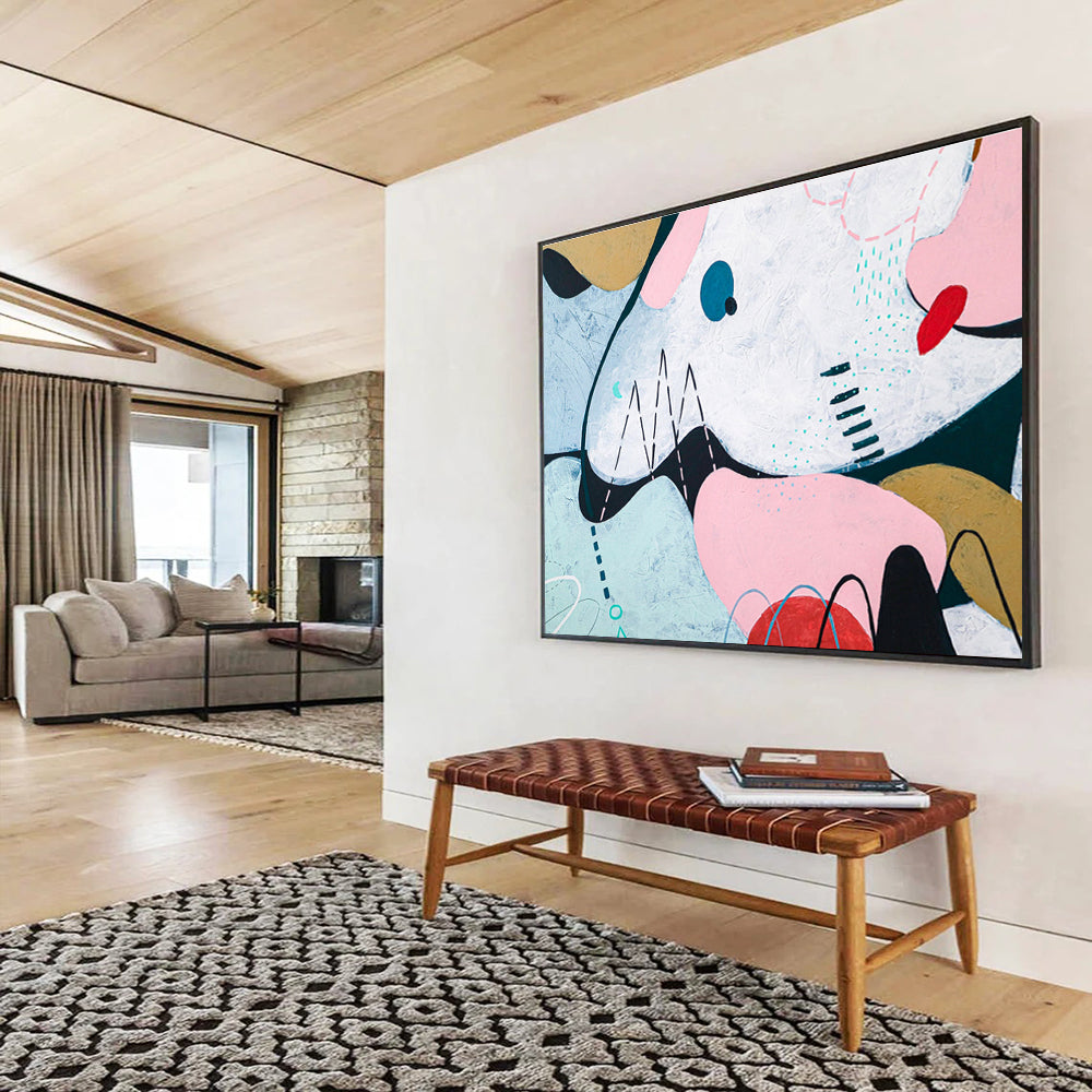 “Playful Geometric Abstract” - Geometric Abstract Painting DKS550