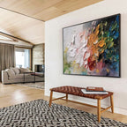 “Textured Floral Duo” - Colorful Abstract Flowers, Palette Knife Flower Painting On Canvas DKS700