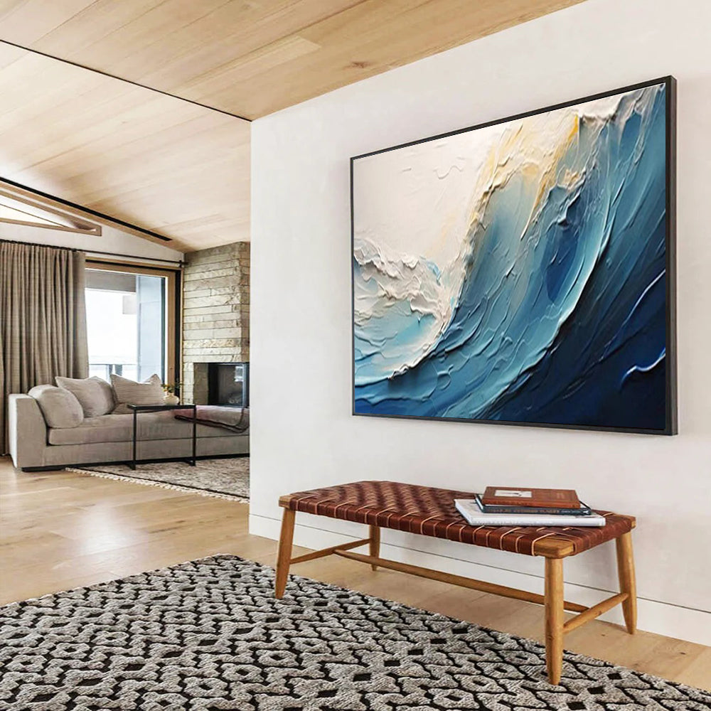 “Textured Wave Painting” - Impasto Seascape Painting On Canvas DKS527