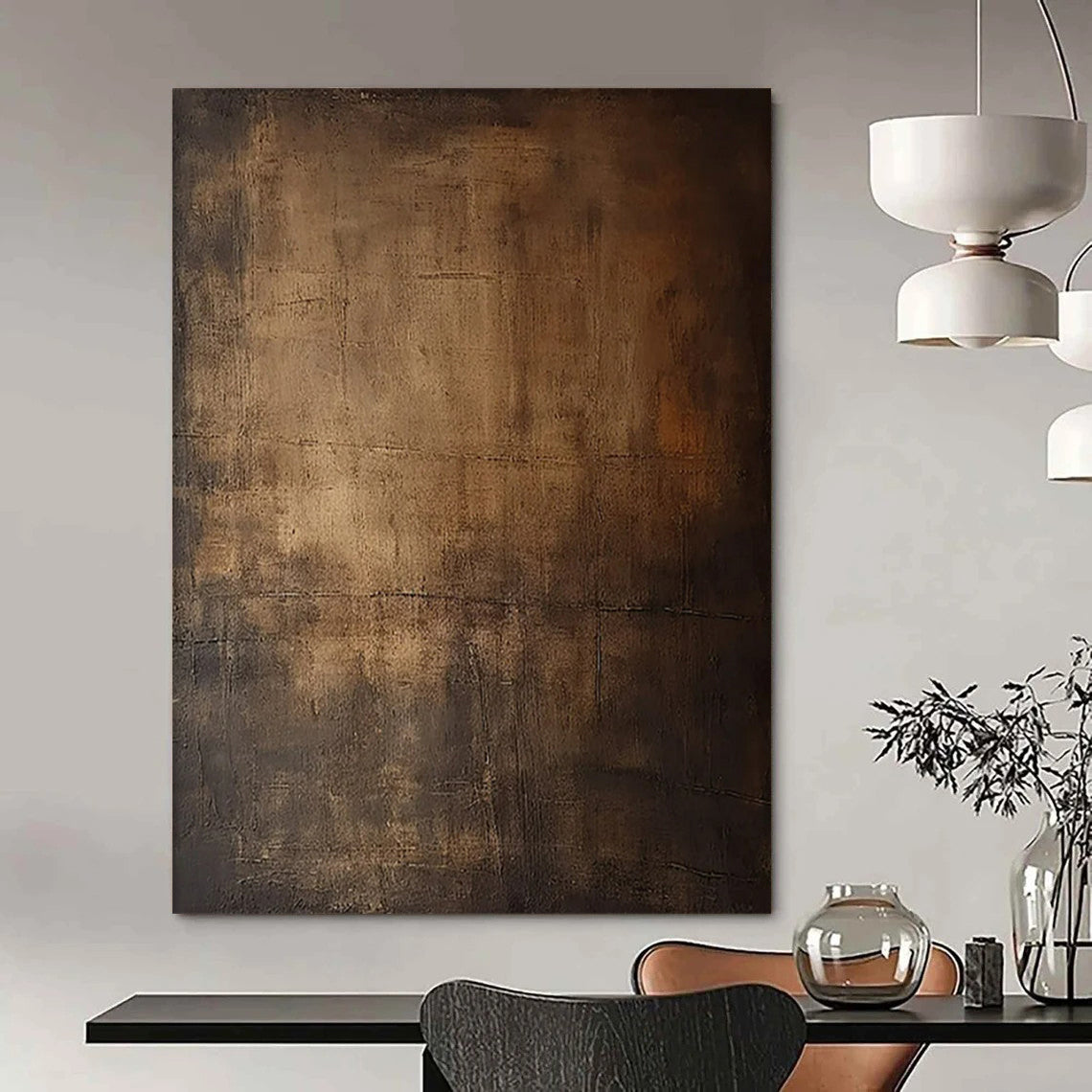 Dark Brown Textured, "Earthy Abyss" – Abstract Textured Painting On Canvas PS0944