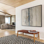 “Neutral Textured Stripes” - Subtle Neutral “Serene Strata” Painting On Canvas PT1624