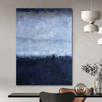 “Blue and Gray Abstract Twilight” - Abstract, Mood - Evoking Painting On Canvas PT1563