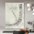 “Gray Scale Imprinted Shapes” - Light & Dark Gray with Intricate Patterns Painting On Canvas DS214