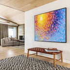 “Colorful Swirling Sun” - Impressionistic Oil Painting On Canvas DKS881