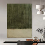 “Dual - Toned Green Stripes” - Minimalist Abstract Painting On Canvas PS0217