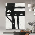 “Black & White Geometry” - Bold Shapes & Contrasting Tones Painting On Canvas DS148
