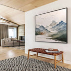 “3D Textured Mountain Range” - Sculptural Landscape Painting On Canvas DKS462