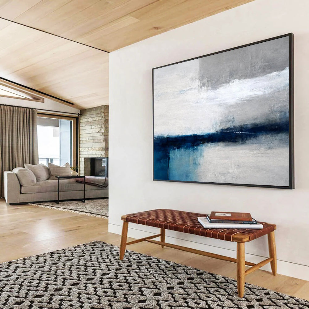 “Repeated Coastal Horizon” - Abstract Minimalist Painting On Canvas PT059