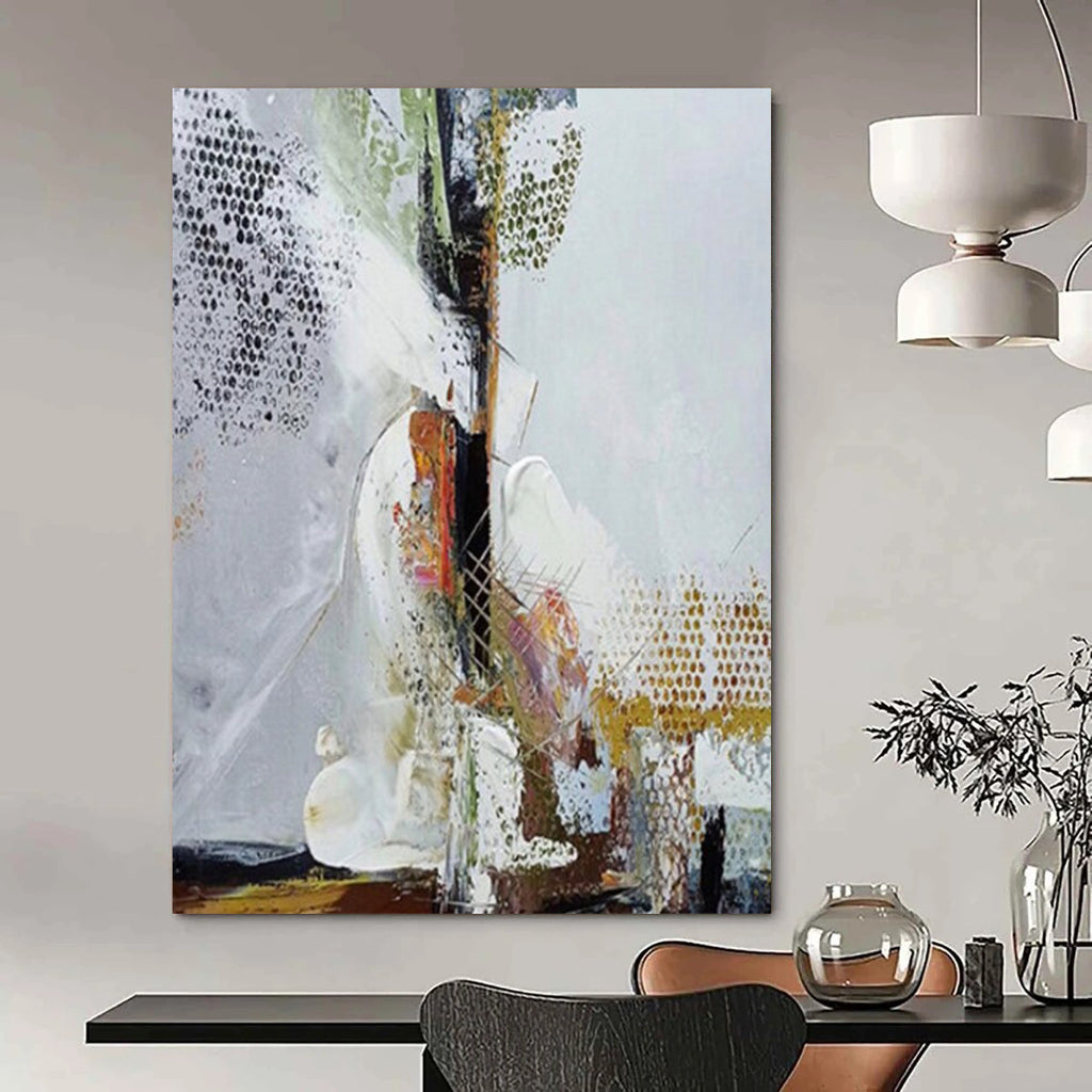 “Mixed - Media Abstract Layers” - Mixed - Media Abstract Painting On Canvas DS043