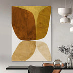 “Brown - Beige Forms” - Minimalist Abstract Painting On Canvas PT2310