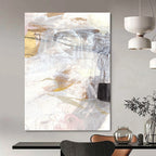 “Neutral Mixed - Media Abstract” - Soft Tones & Subtle Textures Painting On Canvas DS187
