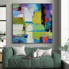 Vibrant Color Blocks, "Urban Symphony" – Contemporary Abstract Painting On Canvas PS0896
