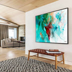 “Turquoise Floral Abstract” - Watercolor Painting On Paper DKS538