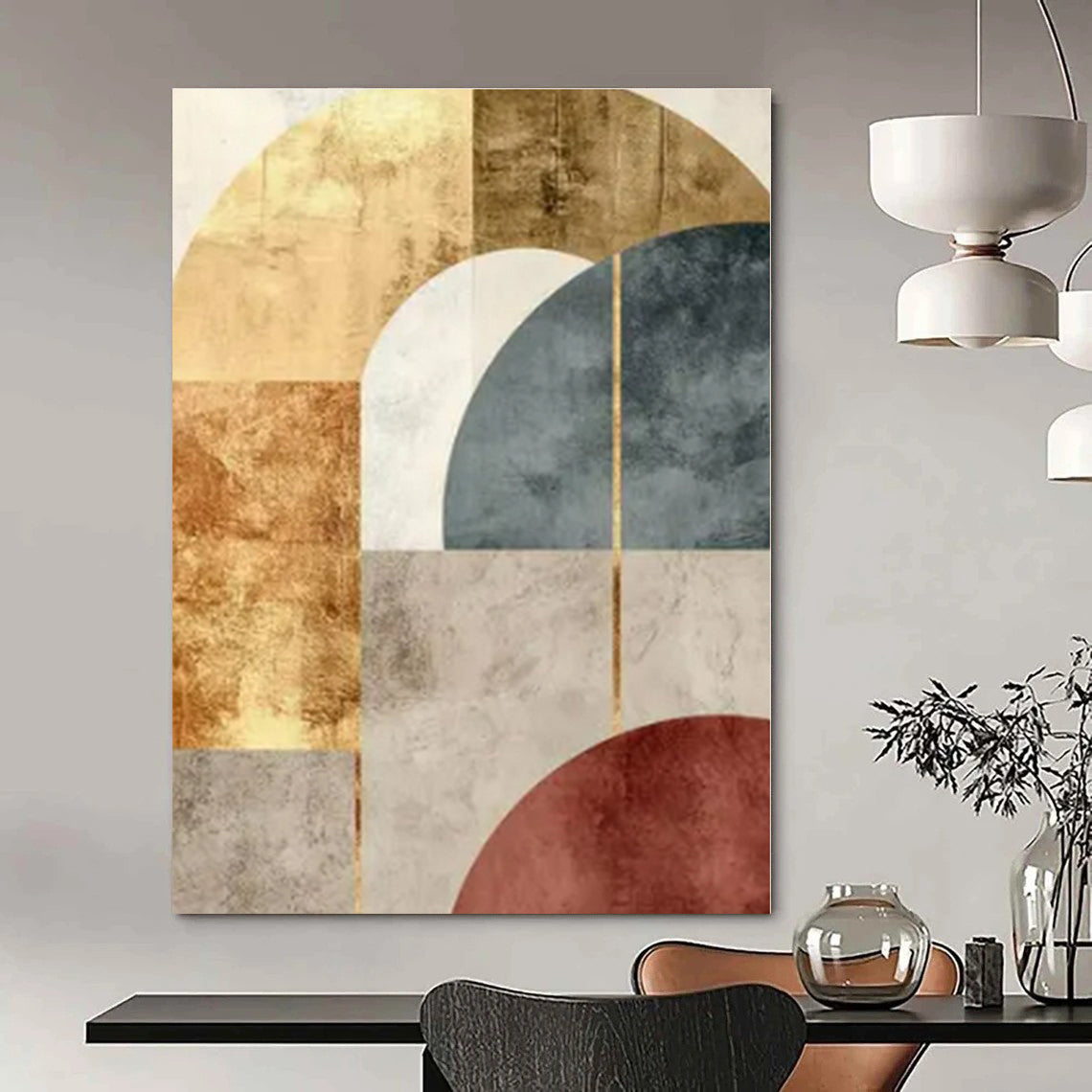 Gold and Earth - Toned Arches - Geometric Abstract Painting On Canvas PS1246