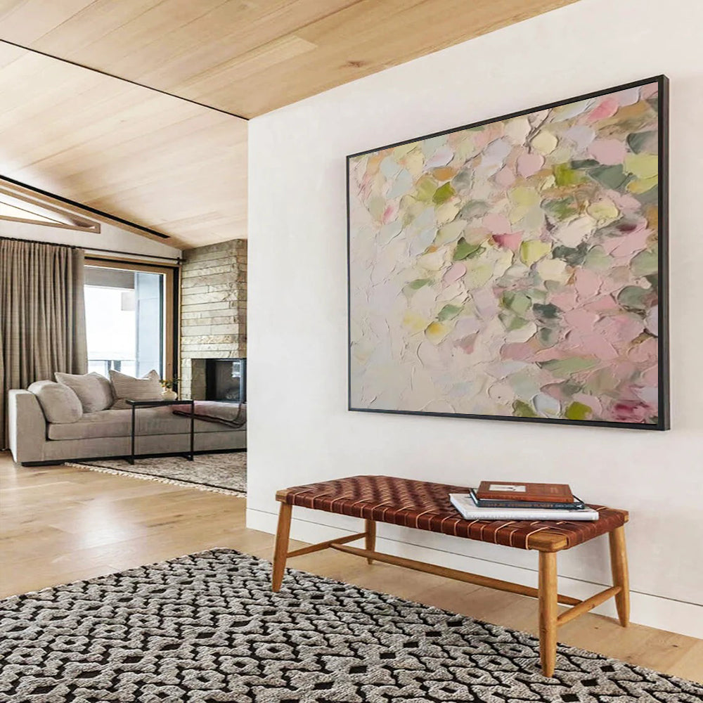 “Pastel Impasto Blossoms” - Soft Abstract Painting On Canvas PT177