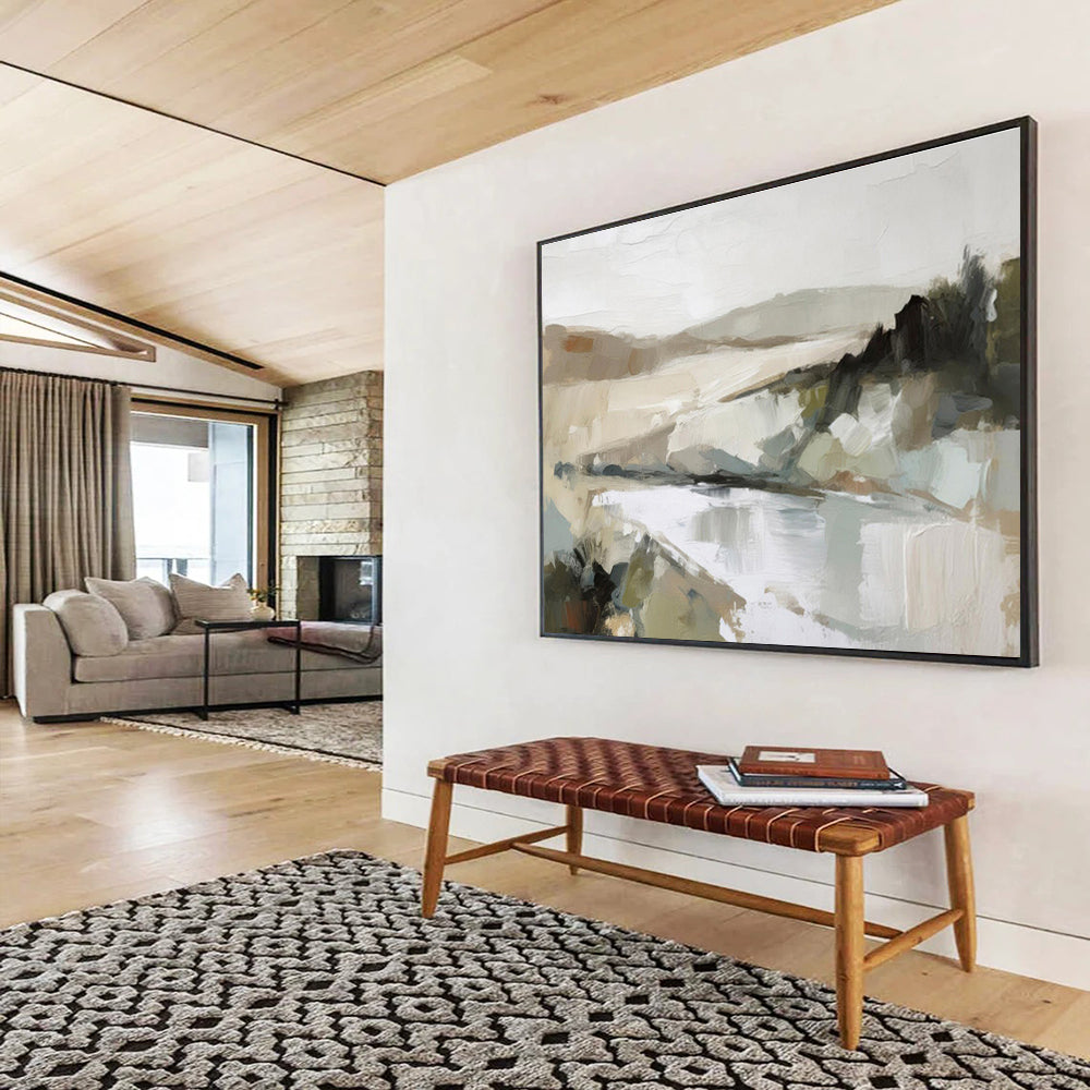 “Neutral - Toned Abstract Landscape” Landscape - Inspired Abstract Painting On Canvas DKS238