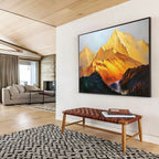 “Golden Peaks” - Realistic Landscape Painting On Canvas DKS433