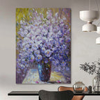 “Purple - Blue Flower Bouquet” - Impressionist Floral Painting On Canvas PT1346